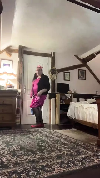 Outfit with a little fuchsia dress