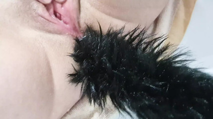 The anal plug slides into my hot wet pussy and then into my ass...