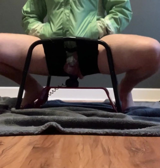 Chastity sissygasm desperately riding dildo