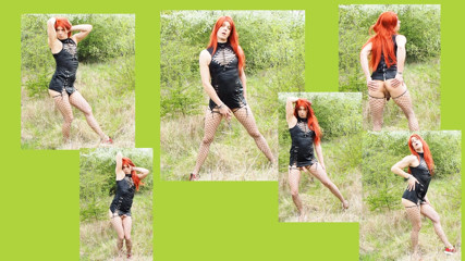 Sexy Redhead Crossdresser is teasing and pissing thumbnail