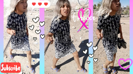 Cute cheap slut in thong dress and heels walks in public very hot thumbnail