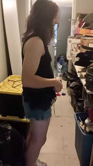 cute trans girl doing stuff around the house maybe thumbnail