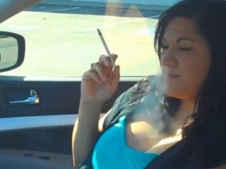 woman smoking in car 1