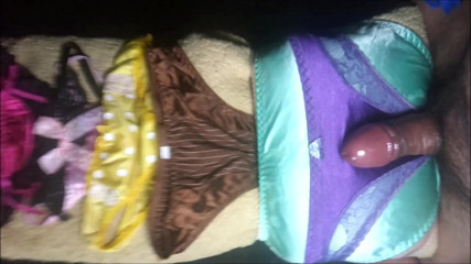 Cum on satin thongs