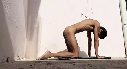 Meditating with a hard dick