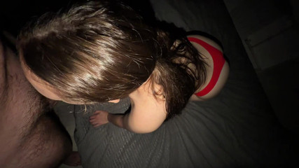 The thick ass slut lets him use her all night long