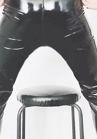 Cock in Latex &amp; shiny Vinyl Leggings