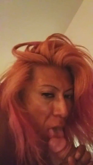 Tranny sucks &amp; fucks daddy's hot horny thick cock!