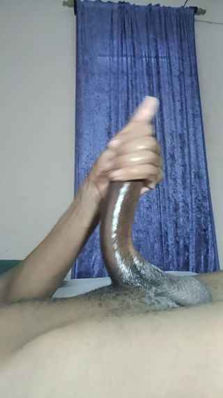 Jarking off untill massive cum