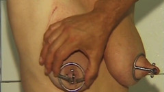 Chained Mature Redhead Drains Two Lucky Men Dry