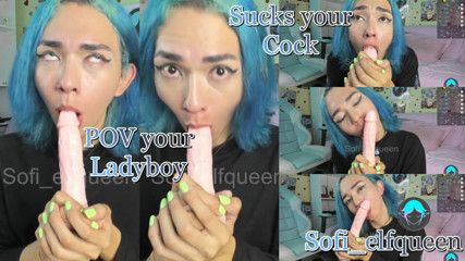 POV your ladyboy sucks your big cock thumbnail