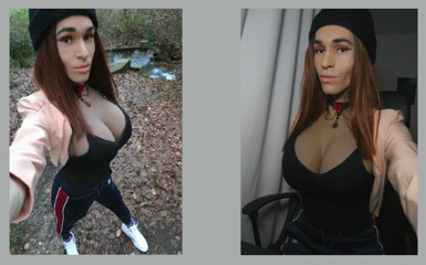 Hot crossdresser friday afternoon walk in the woods thumbnail