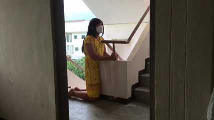 Solo  masturbate in Dress set yellow
