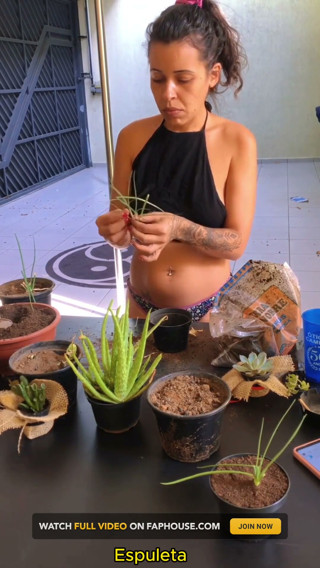 Daily Life of a Hottie - Arranging Her Plants