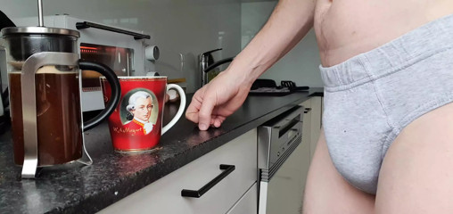 Perving at me while making coffee in briefs (requested)