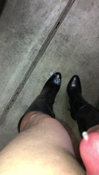 Cum on Black Boots