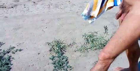Mulat Walking Naked and Masturbating a Dick