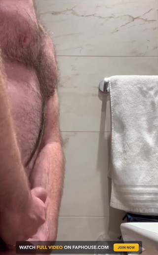 Hotel Bathroom Wank and Cum