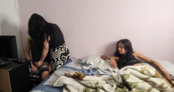 My stepsister caught her friend grabbing my dick