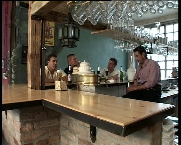 Redhead German cougar rides big dick in the bar