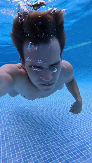Fit twink nude pool action