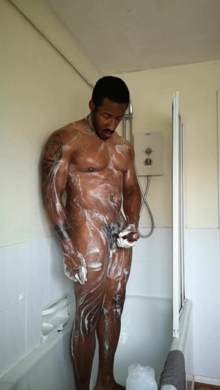 Shower with Leo.