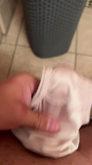 Cum in my mother inlaws beige silky panties