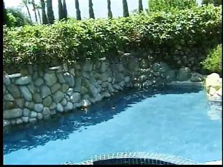 Cock sucking and fucking in the pool