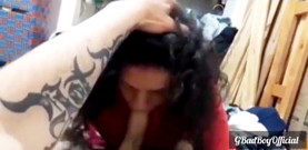 Senior woman enjoying a young man's cock