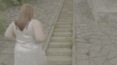 Young Ginger Girl Pisses on the Staircase