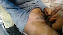 A Man Plays Alone with His Enormous Bulge Before Ejaculating
