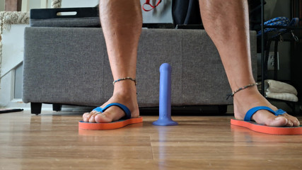 Riding my girlfriend's dildo until I can't take it anymore