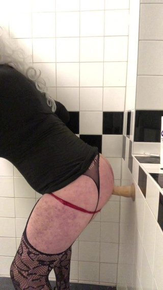 Sissy riding big dildo