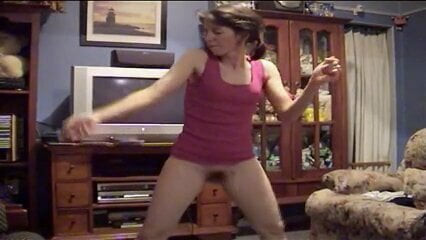 Milf dancing with no pants