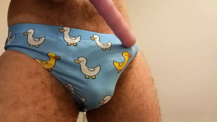 Speedo cum. Rubbing, vibrating, masturbating small penis bulge in speedo, swim trunks, brief. Please humiliate in the comments. thumbnail