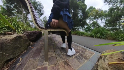 Walking Around in the Busy City, Riding a Dildo in the Park and Testing My New Toy thumbnail