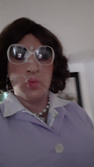 Ilona with a lot of cum on her face