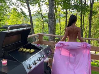 Step-Sister gets fucked during her family BBQ dinner