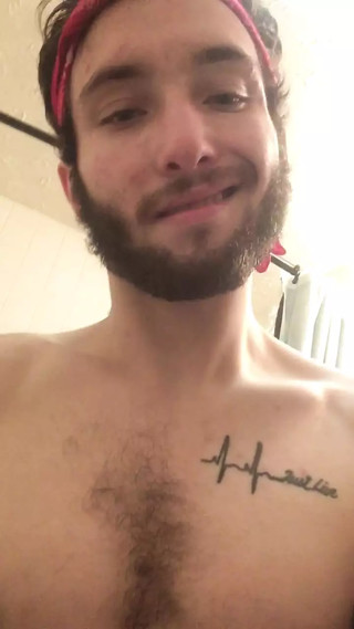 Sexy guy shows off body and plays with his tight little hole thumbnail