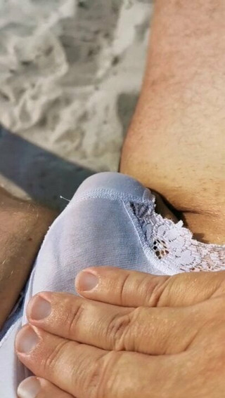 Masturbation on the beach with my panties on 2