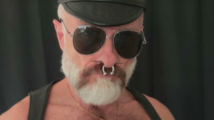 Tit Pig Smoking His Pipe While Playing with Tits and Cock