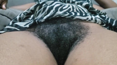 Hot Curvy Beauty - Risky Moment Laying with Her Hairy Pussy You Must See