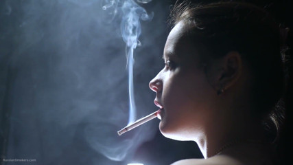 A Little Bit Naked Smoking Girl