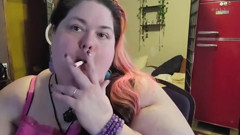 SSBBW Smoking While Playing with My Neck and Massive Arms