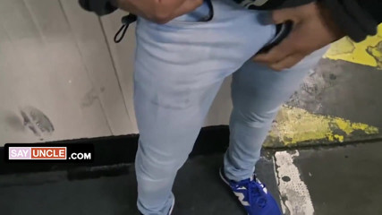 Handsome Latin stud deepthroats and rides stranger's huge cock then takes his cum inside his asshole