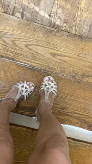 Sexy Legs with Tiny Feet with long toes in sexy high heels