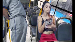 Worker Takes Out Dick and Pushes Women on the Bus