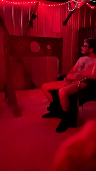 Tattooed Twink Jerks Off In Play Room