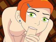 BEN 10 Gwen porn giving a deep blowjob