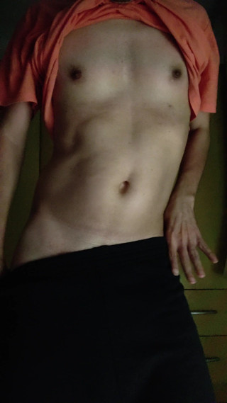 I waited for mom to go to the bedroom to strip you